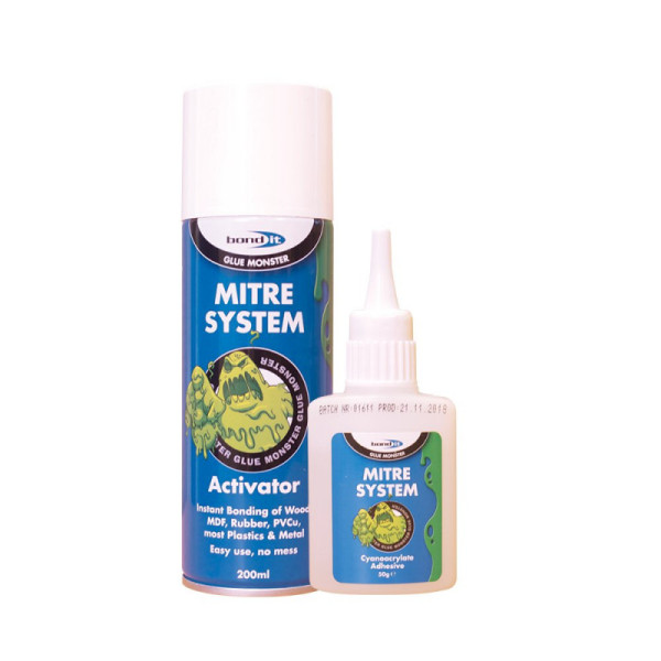 Bond It Mitre Kit Adhesive & Activator 50g + 200ml Bond It Mitre Kit Adhesive & Activator 50g + 200ml