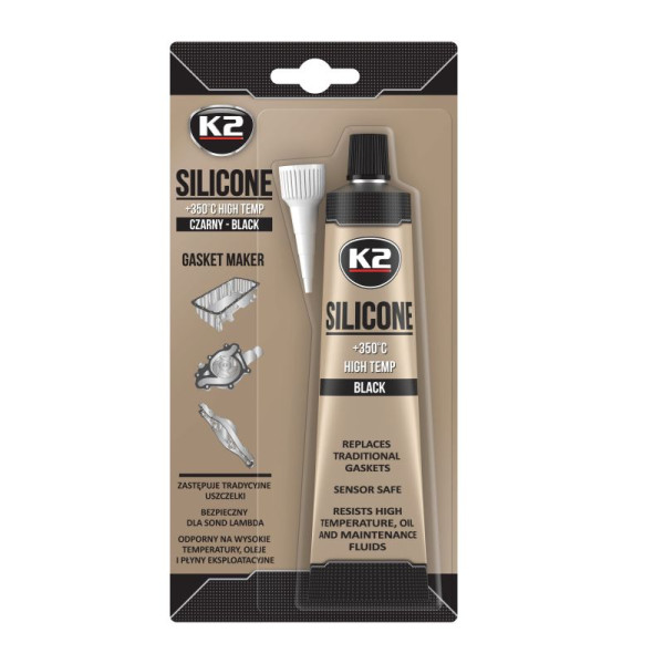 K2 Heat Resistant Silicone +350°C Black 85g Blister