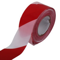ProDec 60mm x 200m Non-Adhesive Red/White Warning Tape