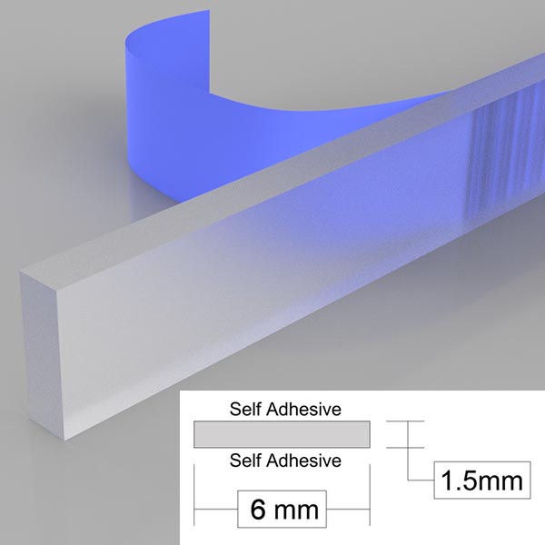 Stormguard 1.5mm x 6mm Clear Double Sided Tape 20m 05CP759 Stormguard 1.5mm x 6mm Clear Double Sided Tape 20m 05CP759