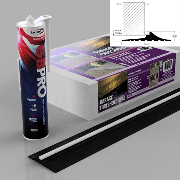 Stormguard Rubber Garage Threshold Floor Seal Kit Black 04SR507 Stormguard Rubber Garage Threshold Floor Seal Kit Black 04SR507