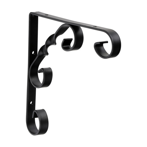 Timco Ornamental Scroll Pattern Shelf Bracket Black Timco Ornamental Scroll Pattern Shelf Bracket Black