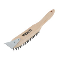 Timco Scratch Steel Wire Brush with Scraper 4 Rows