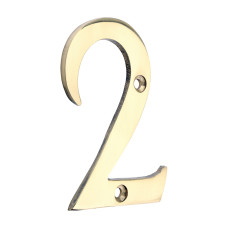 Timco Solid Brass Door Numeral 2 75mm