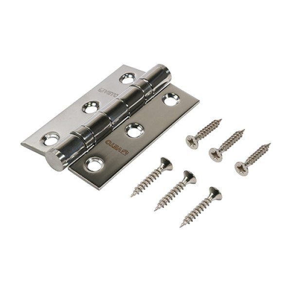 Timco Twin Ball Bearing Hinges Polished SS 76x51mm Timco Twin Ball Bearing Hinges Polished SS 76x51mm