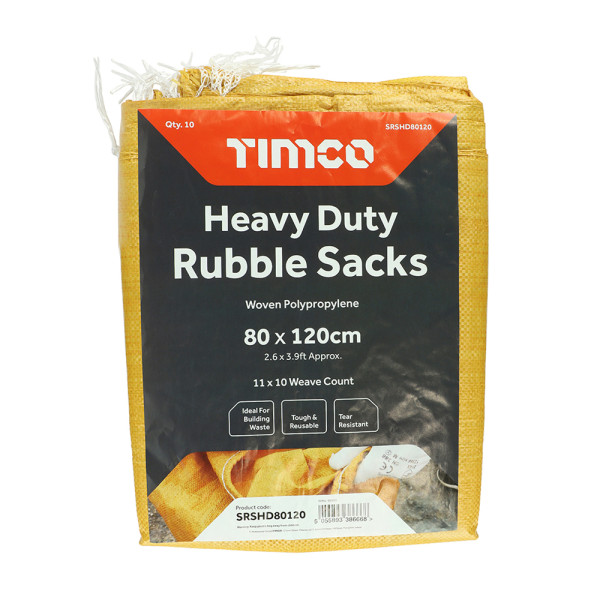 Timco Heavy Duty Rubble Sacks 80x120cm 10pcs Timco Heavy Duty Rubble Sacks 80x120cm 10pcs
