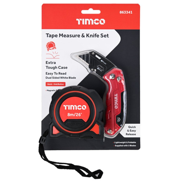 Timco Tape Measure and Knife Set Timco Tape Measure and Knife Set