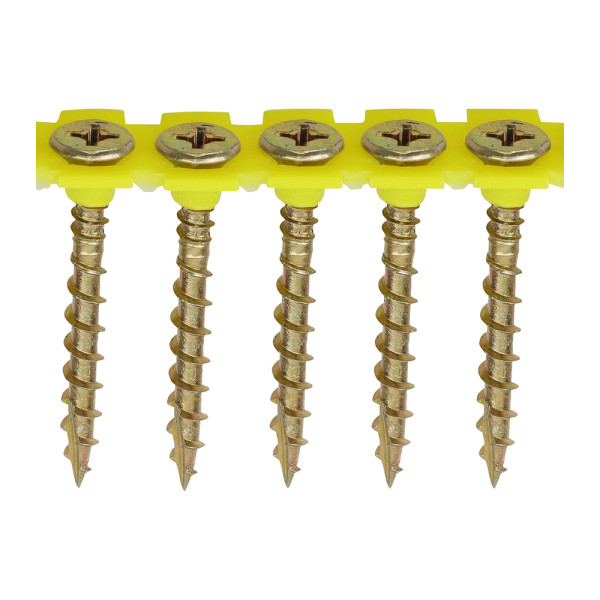 Timco Solo Collated Chipboard Screws PH2 Yellow Timco Solo Collated Chipboard Screws PH2 Yellow