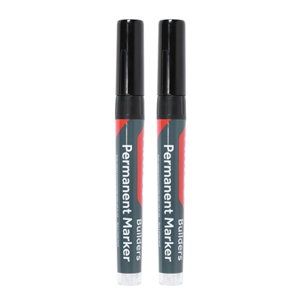 Timco Builders Permanent Markers Black 2pcs Timco Builders Permanent Markers Black 2pcs