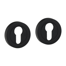 Euro Profile Escutcheons Matt Black 51mm 2pcs