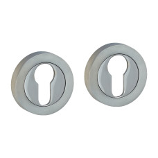 Euro Profile Escutcheons Satin/Polished 51mm 2pcs
