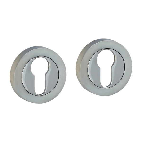 Euro Profile Escutcheons Satin/Polished 51mm 2pcs Euro Profile Escutcheons Satin/Polished 51mm 2pcs