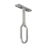 Oval Tube Centre Bracket Polished Chrome 30x15mm 1pcs
