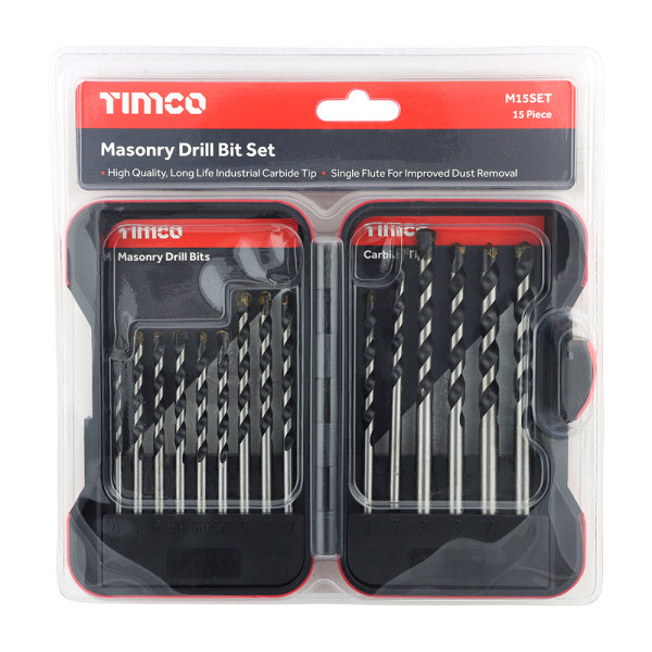Timco Masonry Drill Bit Set 15pcs Timco Masonry Drill Bit Set 15pcs