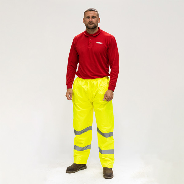 Timco Hi-Vis Elastic Waste Trousers Yellow Timco Hi-Vis Elastic Waste Trousers Yellow