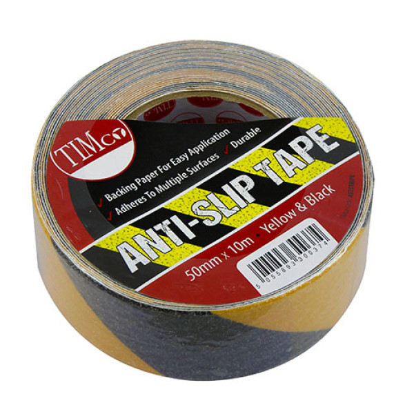 Timco Black & Yellow Anti-Slip Tape 50mmx10m Timco Black & Yellow Anti-Slip Tape 50mmx10m
