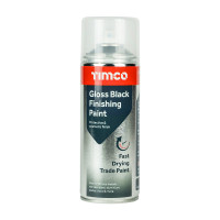 Timco Gloss Black Finishing Paint Spray 380ml