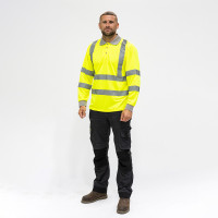 Timco Hi-Vis Long Sleeve Yellow Polo Shirt
