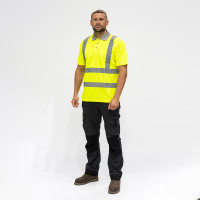 Timco Hi-Vis Short Sleeve Yellow Polo Shirt
