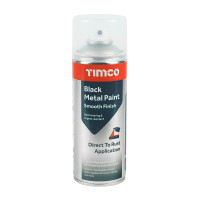 Timco Smooth Black Metal Paint Spray 380ml
