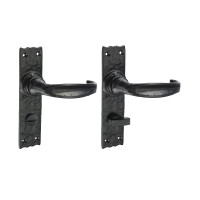 Antique Black Narrow Bathroom Lock Handle 155x37mm 2pcs