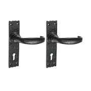 Timco Antique Black Narrow Lock Handle 155x37mm 2pcs