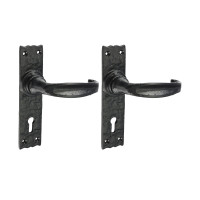Timco Antique Black Narrow Lock Handle 155x37mm 2pcs