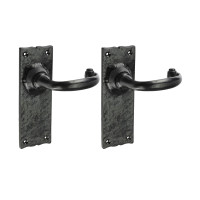 Traditional Latch Handle Antique Black 155x54mm 2pcs
