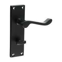 Victorian Scroll WC Handles Matt Black 152x42mm 2pcs