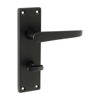 Victorian Straight WC Handles Matt Black 152x43mm 2pcs