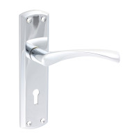 Zeta Lock Handles Polished Chrome 175x45mm 2pcs