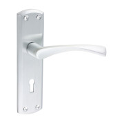 Zeta Lock Handles Satin Chrome 175x45mm 2pcs