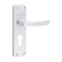 Satin Alu Contractors Euro Lever Lock Handles 155x40mm 2pcs
