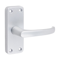 Satin Alu Contractors Lever Latch Handles 103x40mm 2pcs