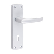 Satin Alu Contractors Lever Lock Handles 154x40mm 2pcs