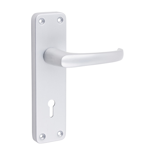 Satin Alu Contractors Lever Lock Handles 154x40mm 2pcs Satin Alu Contractors Lever Lock Handles 154x40mm 2pcs
