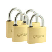 Timco Brass Padlocks 4pcs One Key Fits All 40mm