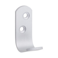 Timco Satin Aluminium Single Robe Hooks 47x19mm 2pcs