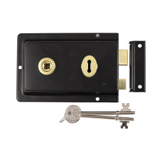 Timco Black Rim Sash Lock Fluted 156x106mm Plain Bag