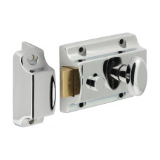 Timco Traditional Nightlatch Chrome 91 Case / 60 Backset