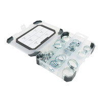 Mixed Tray Various Hose Clips Zinc 25pcs