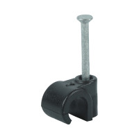 Round Cable Clips Black to fit 7.0mm 100pcs