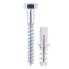 Timco Coach Screws & Nylon Plugs Zinc