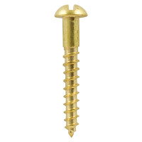 Timco Solid Brass Timber Screws Round Slot