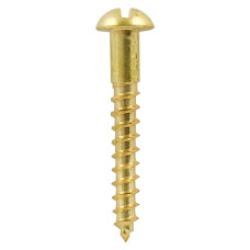 Timco Solid Brass Timber Screws Round Slot