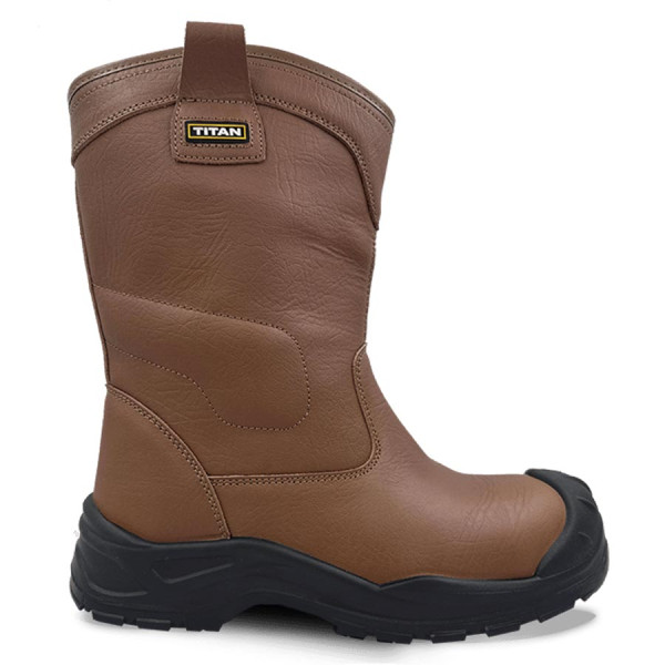 Titan Mens Safety Boots Rigger Tan TC28 Titan Mens Safety Boots Rigger Tan TC28