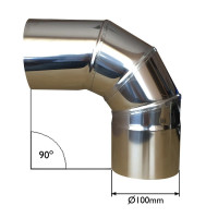 Vitcas Chimney Flue 90 Degree Bend Stainless Steel