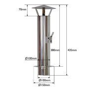 Vitcas Chimney Flue with Cowl & Damper