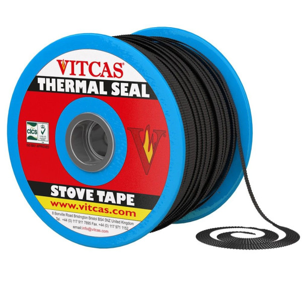 Vitcas Self Adhesive Thermal Tape Black 550°C per 1m Vitcas Self Adhesive Thermal Tape Black 550°C per 1m